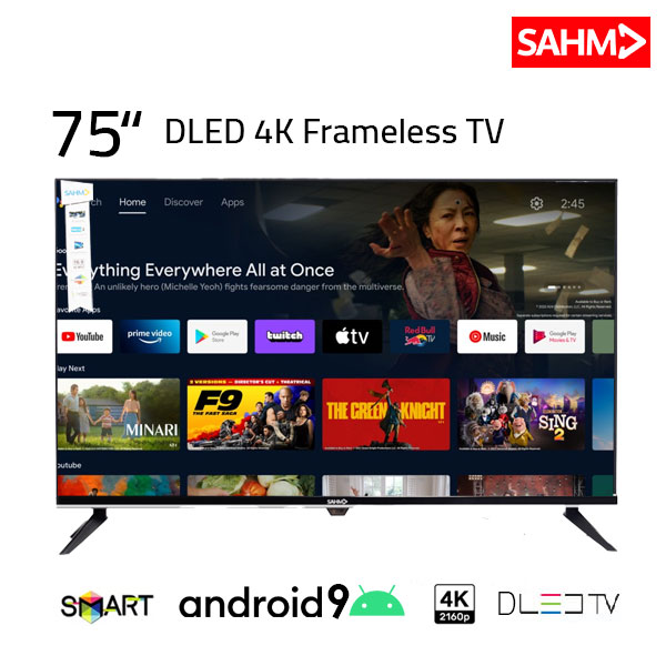 SAHM FRAMELESS 4K SMART LED TV SHM-75LHKS