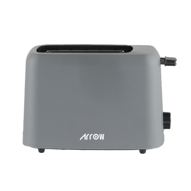 2-Slice Plastic Toaster with 6 Browning Levels – Black & Dark Grey | RO-02TD