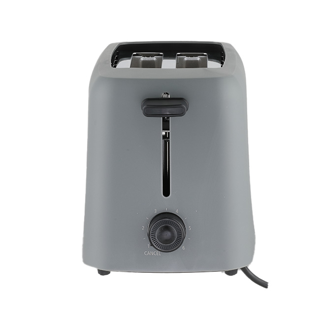 2-Slice Plastic Toaster with 6 Browning Levels – Black & Dark Grey | RO-02TD