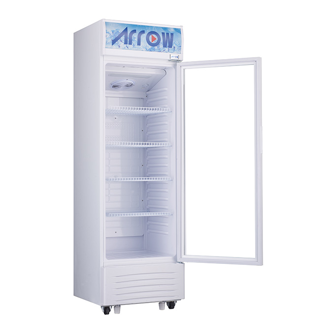 338L Showcase Refrigerator, 11.9 Cu. Ft., Mechanical Control, Manual Defrost, R600a Refrigerant, 4 Wire Shelves, Inner Light, White Interior | Model: RO-350SCK