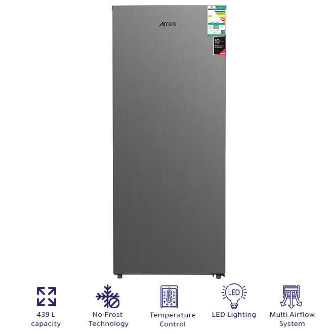 Arrow Upright Freezer 15.4 Feet No Frost Steel RO1-550VNF