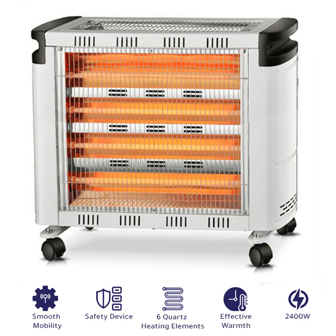 2400W Electric Heater with 6 Quartz Heating|RO-CP2600H