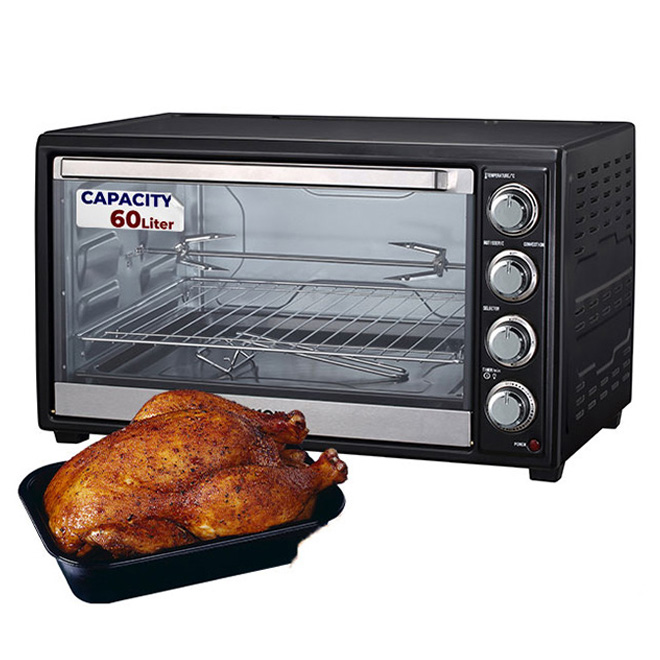 Arrow 60Liter, 2000W, Mini Electric Oven with Rotisserie & Convection & inside lamp, Black,RO-60EOW