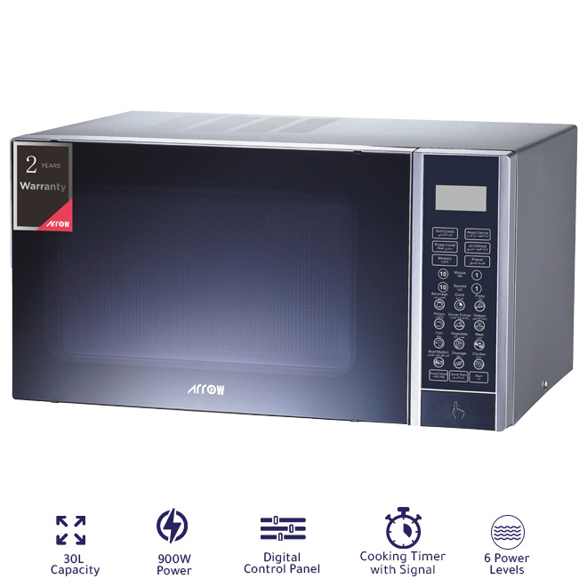 Arrow Microwave Oven Digital Silver 30L, RO-30MGS