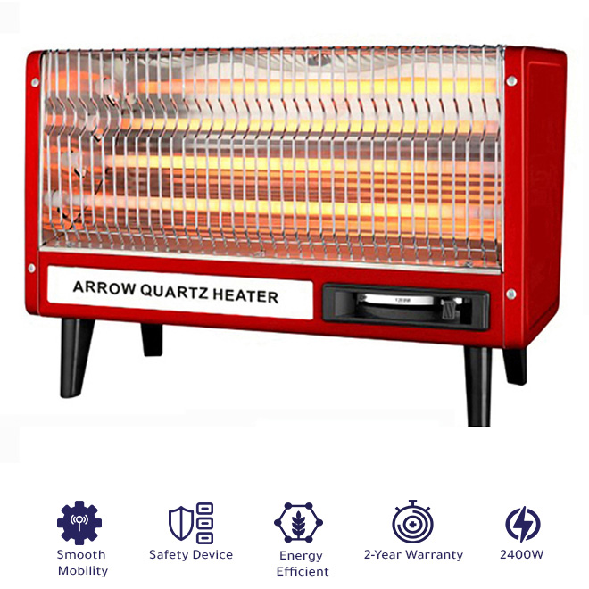 High-Efficiency Quartz Heater with Safety Tip-Over Switch | RO-CP2400H