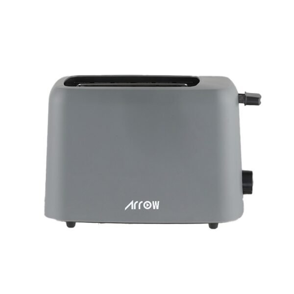 محمصة بلاستيكية مكونة من شريحتين مع 6 مستويات تحميص، 650 وات، باللونين الأسود والرمادي الداكن، فتحة قصيرة، صينية فتات قابلة للإزالة، تخزين السلك | الطراز: RO-02TD