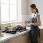 90cm built-in gas hob with cast iron grates and various burners - Image 2