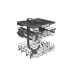 Arrow dishwasher with 15 place settings, 6 programs, LED display, silver color - Image 4